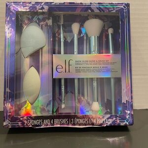 ELF Snow Globe Blend & Brush Set - White and Silver NWOT - Limited Edition